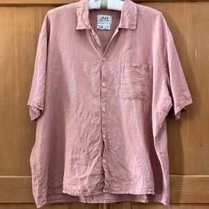 VINTAGE Flax Camp Shirt in Bazooka Linen Sz Lg